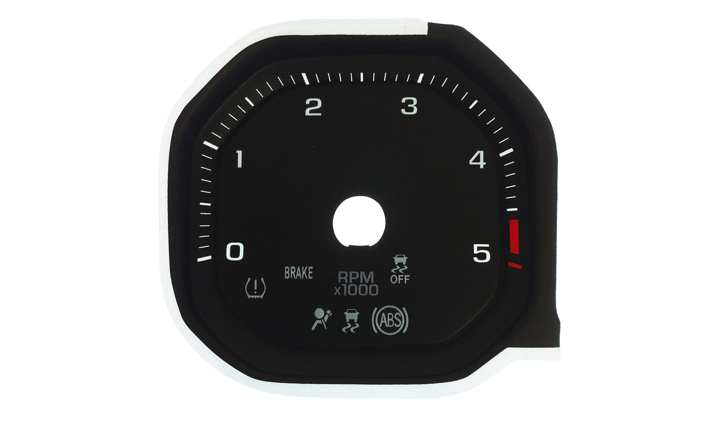 GMC Sierra (2019+) Lg Display Diesel Square 5 Tach No Auto Stop 4129-107
