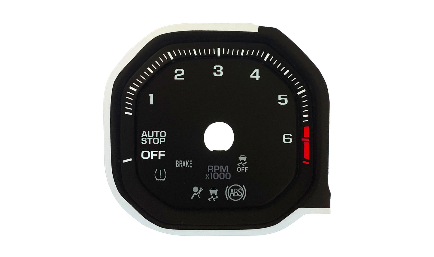 GMC Sierra (2019 +) Lg Display Gas Square 6 Tach with Auto Stop 4129-108