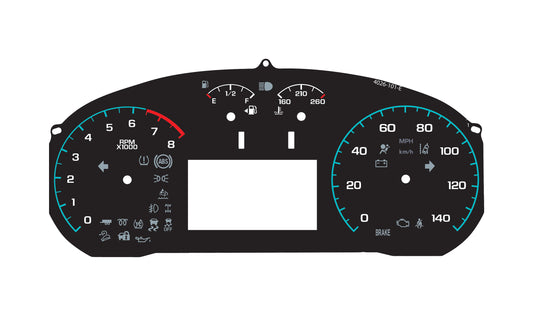 GMC Canyon/Chevy Colorado (2015-17), 140MPH, 8000RPM, with Teal Ticks  4026-101