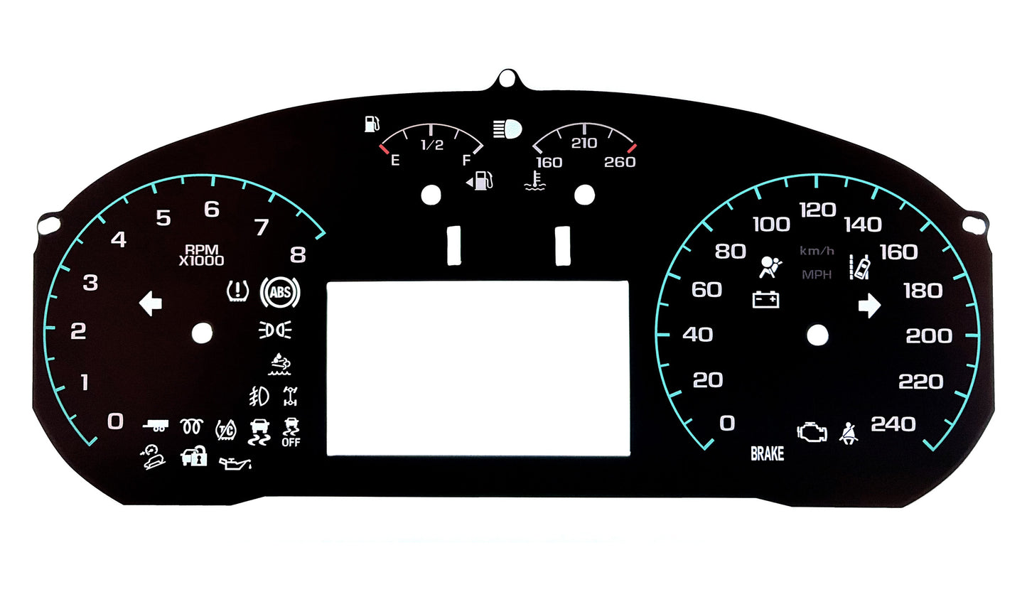 Chevy Colorado/GMC Sierra (2015+) Speedo 240, Tach 8 RPM, Temp & Fuel  4026-105