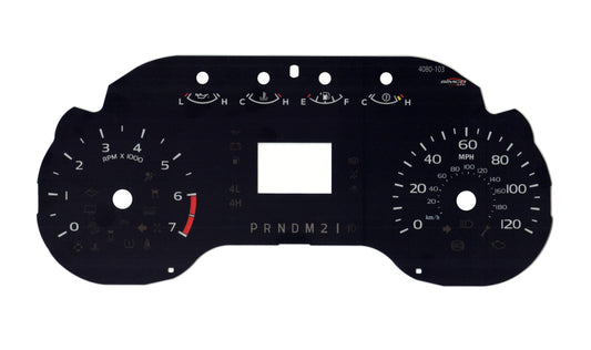 Ford F-250 (2022) Speedo 120mph, Tach 7 rpm with Small Window 4080-103