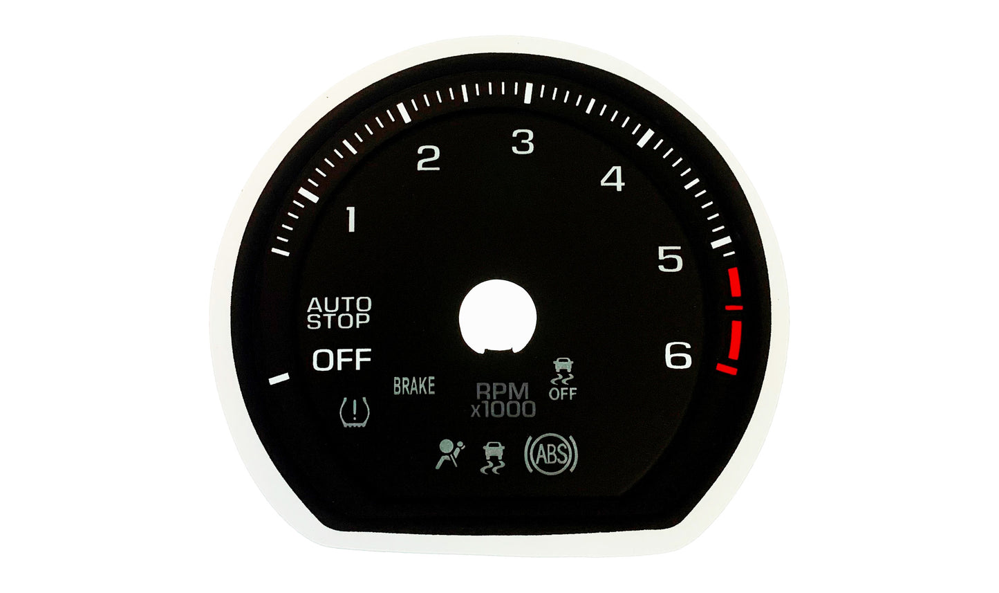 Chevy Silverado, Tahoe, Suburban (2019- Current) Lg Screen, Gas, Circle, 6 Tach Auto Stop 4129-110